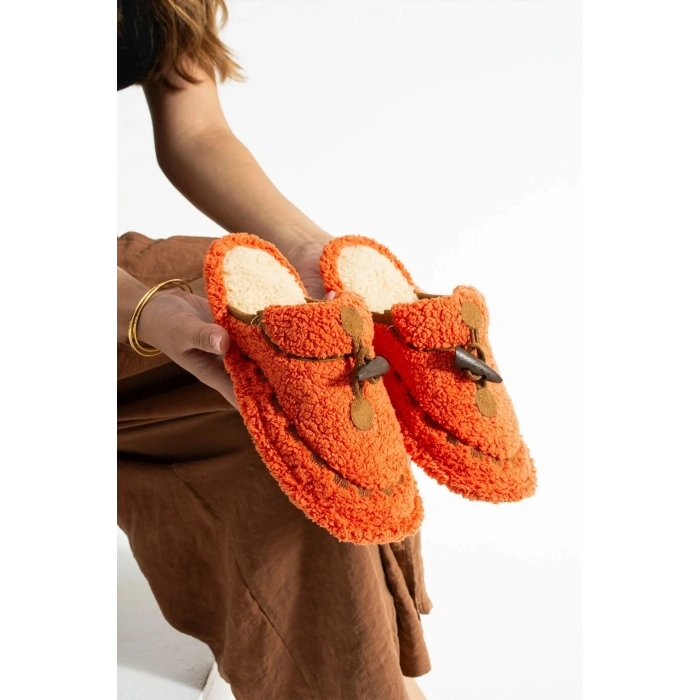 Nelly Düğmeli Detaylı Havlu Kadın Ev Terliği