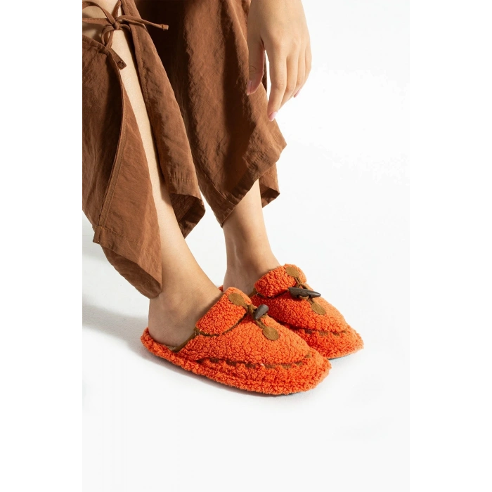 Nelly Düğmeli Detaylı Havlu Kadın Ev Terliği