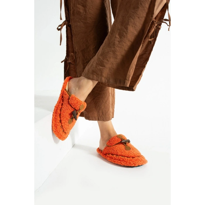 Nelly Düğmeli Detaylı Havlu Kadın Ev Terliği