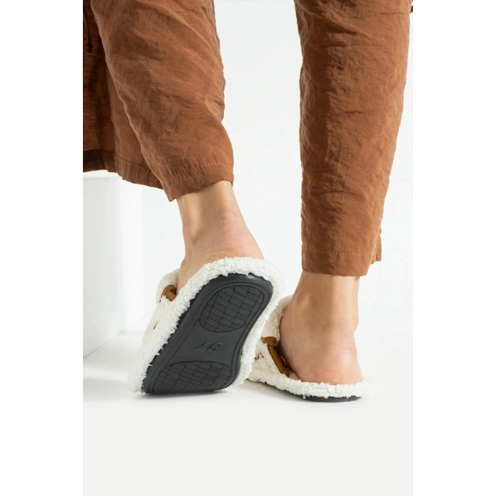 Nelly Düğmeli Detaylı Havlu Kadın Ev Terliği