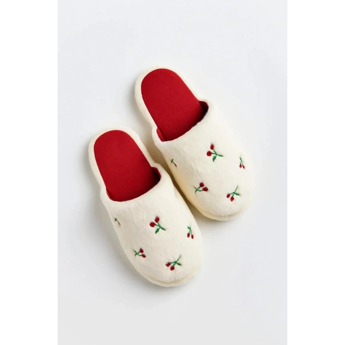 Sevimli Kadın Ev Teliği Sessiz Hafif Yumuşak Taban Nakışlı