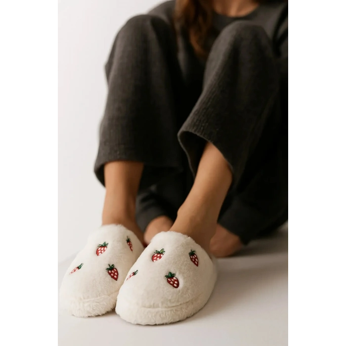 Sevimli Kadın Ev Teliği Sessiz Hafif Yumuşak Taban Nakışlı