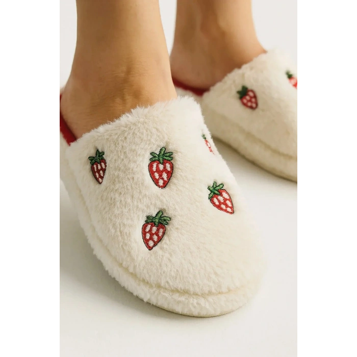 Sevimli Kadın Ev Teliği Sessiz Hafif Yumuşak Taban Nakışlı