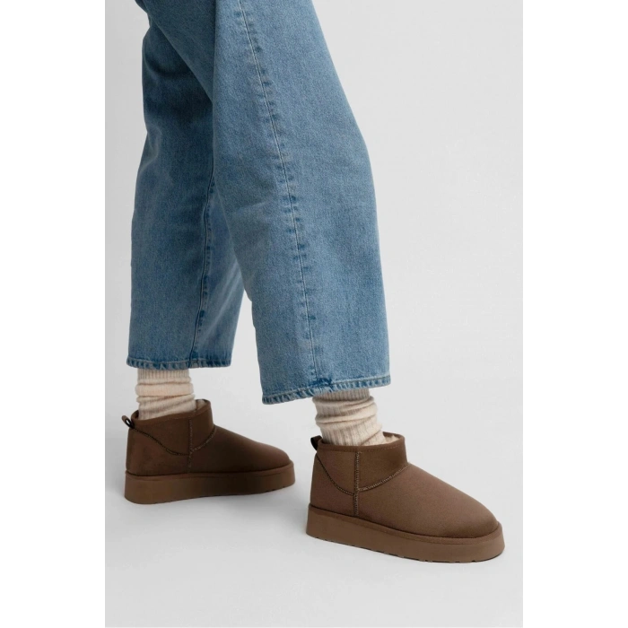 Andra Vizon Kadın Kalın Taban Süet İçi Kürklü Rahat Günlük Bot