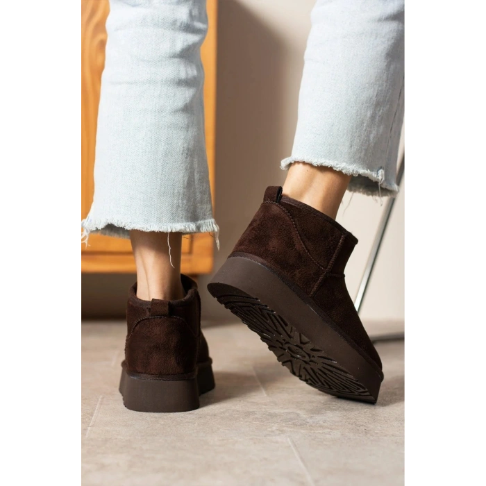 Andra Kahverengi Kadın Kalın Taban Süet İçi Kürklü Rahat Günlük Bot
