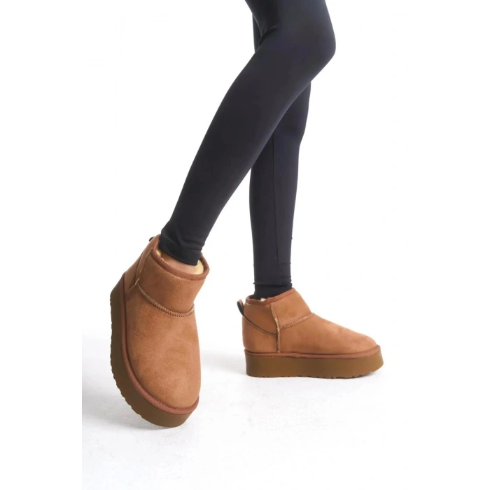 Andra Taba Kadın Kalın Taban Süet İçi Kürklü Rahat Günlük Bot