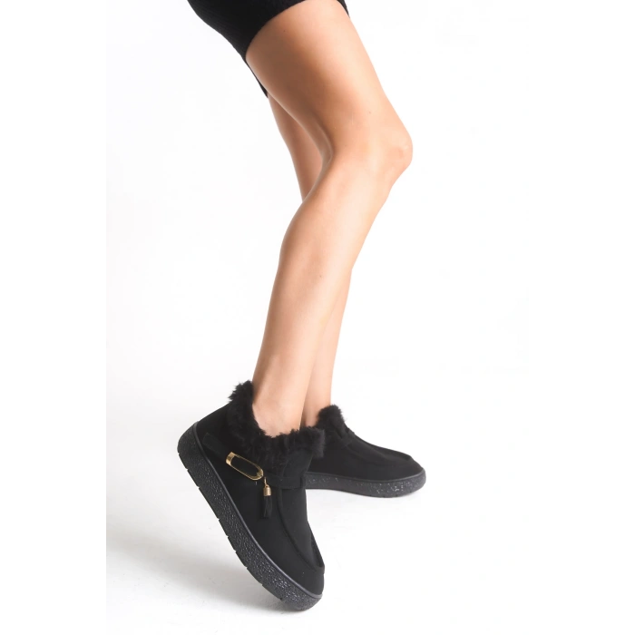 Alice Kadın İçi Kürklü Toka Detaylı Rahat Taban Şık Kısa Bilek Bot