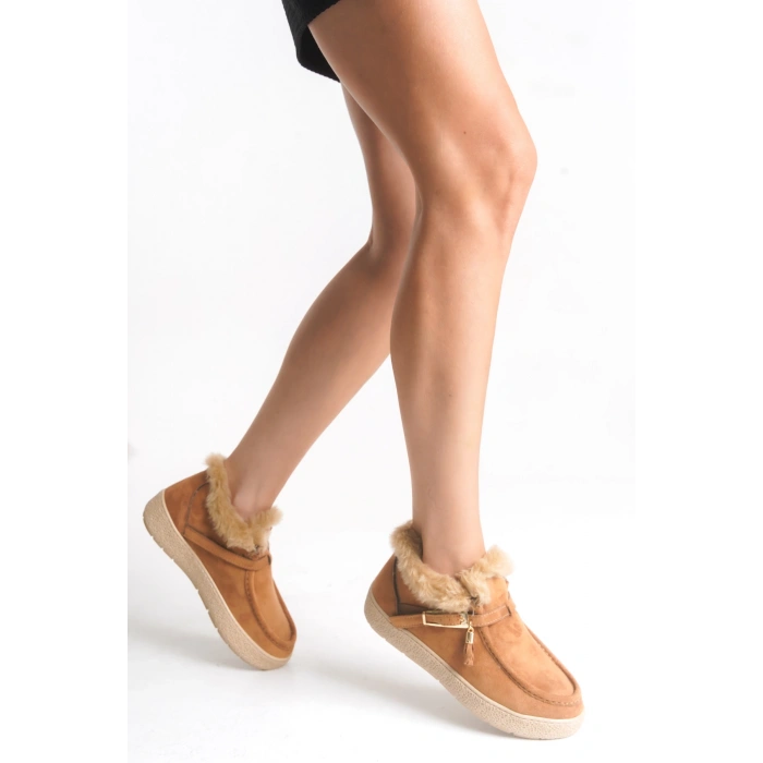 Alice Kadın İçi Kürklü Toka Detaylı Rahat Taban Şık Kısa Bilek Bot