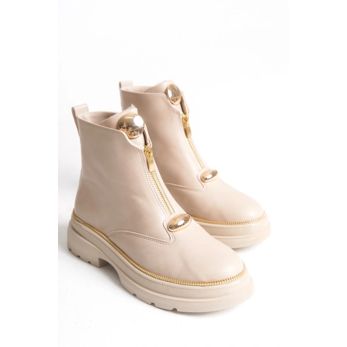 Zeta Önden Metal Fermuarlı Kadın Bilekte Bot