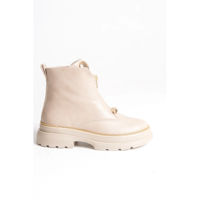 Zeta Önden Metal Fermuarlı Kadın Bilekte Bot