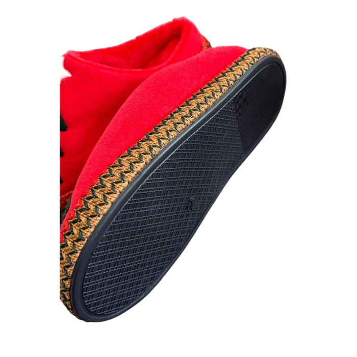 Noel Ağacı Nakışlı Yılbaşı Hediyelik Panduf Ev Terliği