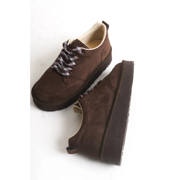 Nora Günlük Bağcıklı Kalın Taban Süet Ayakkabı