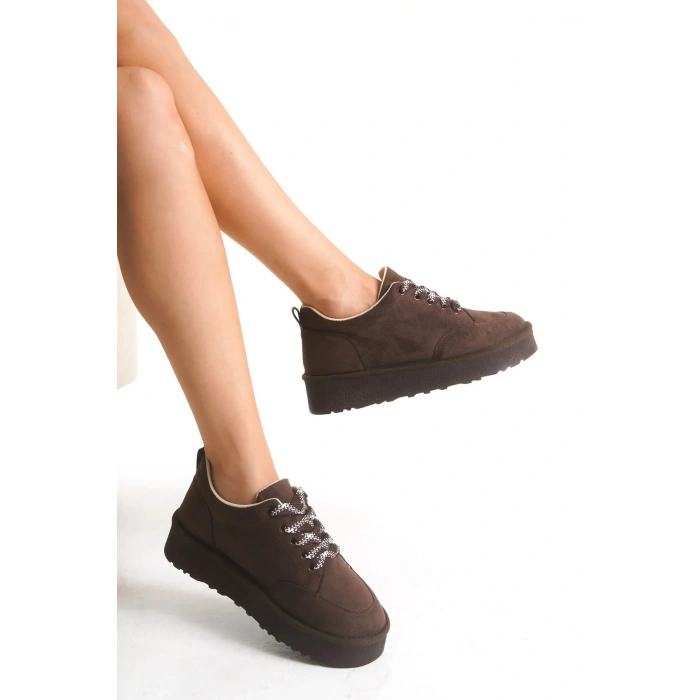 Nora Günlük Bağcıklı Kalın Taban Süet Ayakkabı