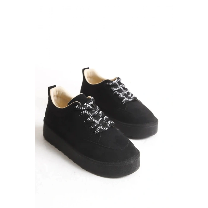 Nora Günlük Bağcıklı Kalın Taban Süet Ayakkabı