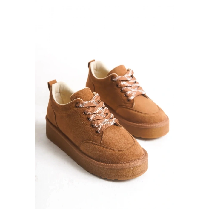 Nora Günlük Bağcıklı Kalın Taban Süet Ayakkabı