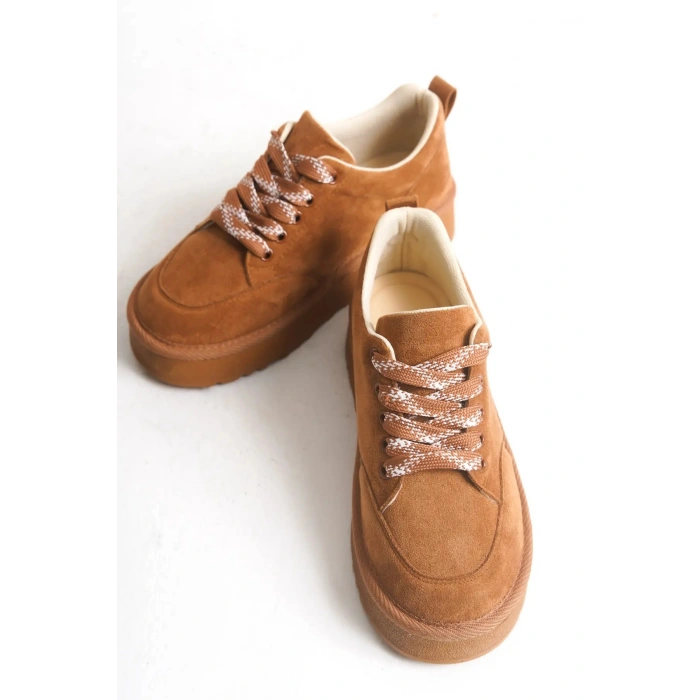 Nora Günlük Bağcıklı Kalın Taban Süet Ayakkabı