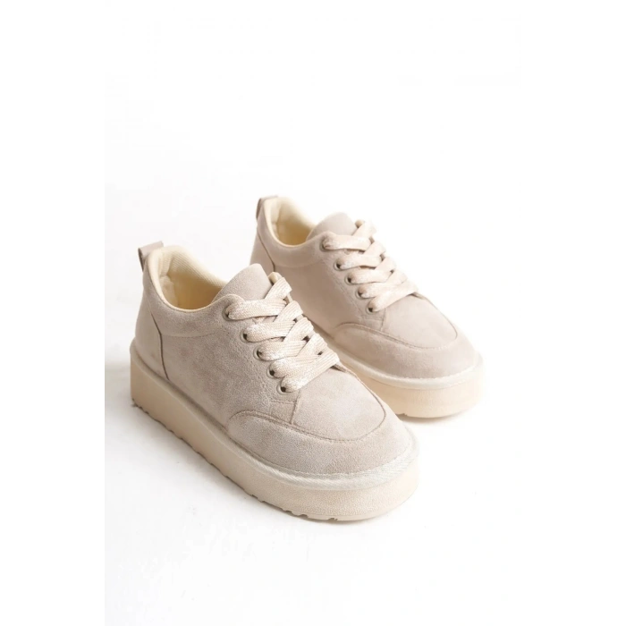 Nora Günlük Bağcıklı Kalın Taban Süet Ayakkabı