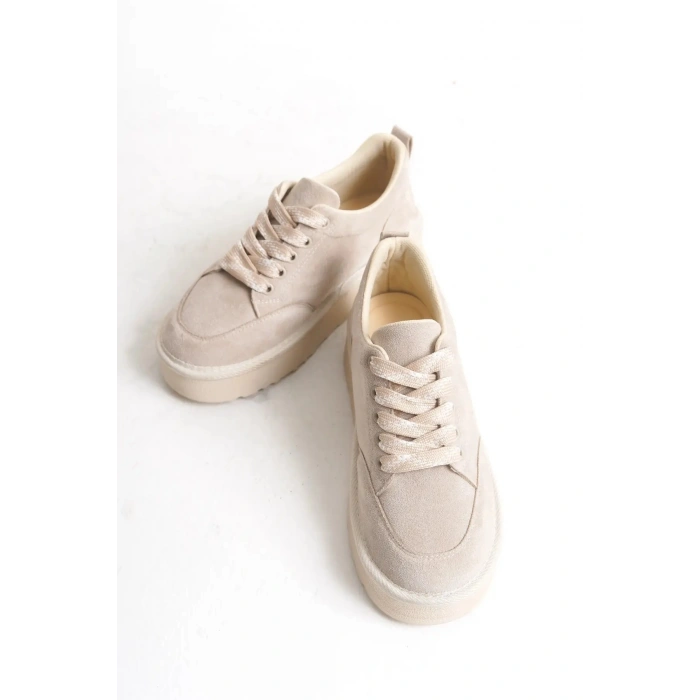 Nora Günlük Bağcıklı Kalın Taban Süet Ayakkabı