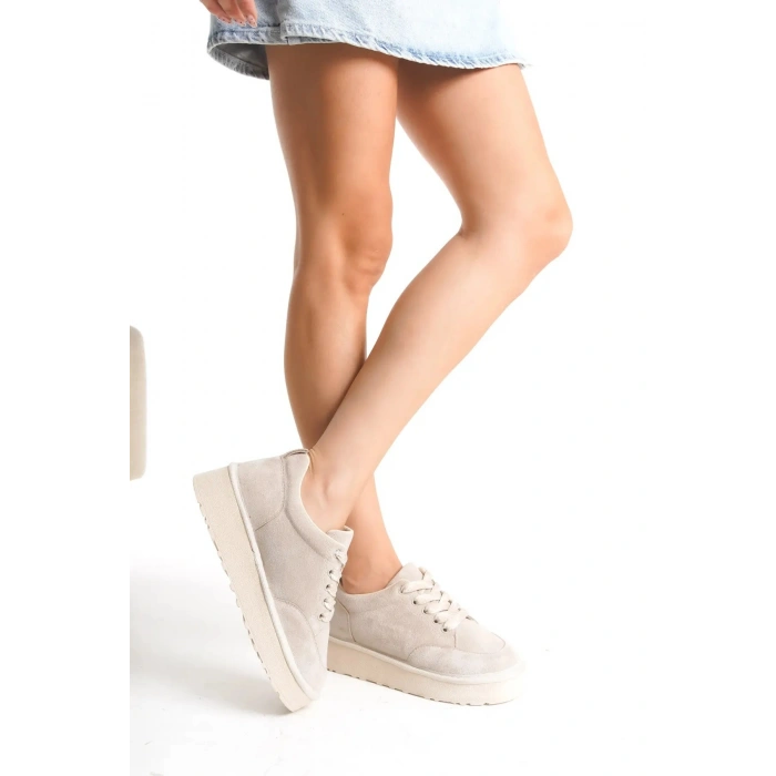 Nora Günlük Bağcıklı Kalın Taban Süet Ayakkabı