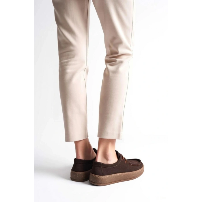 Vita Hakiki Deri Nubuk Comfort Taban Bağcıklı Günlük Ayakkabı Elde Yapım