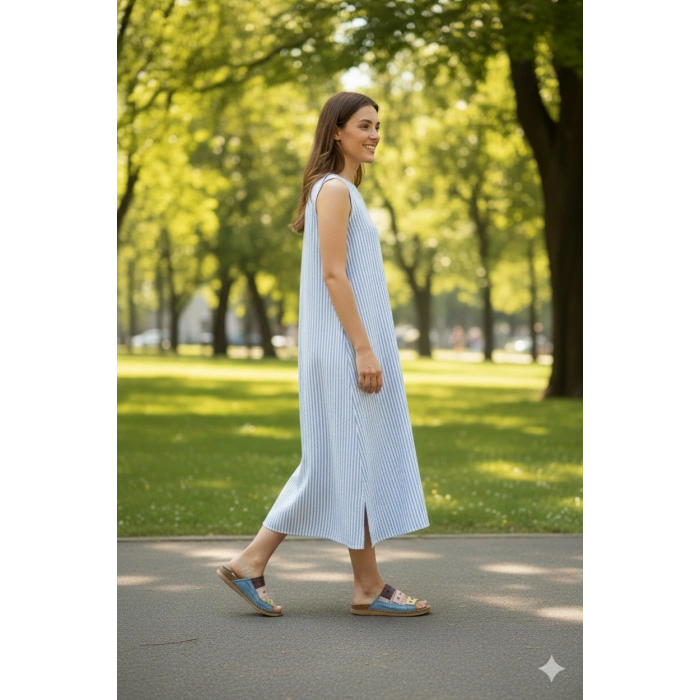 Liora Kadın Hakiki Deri Kahve Lacivert Hardal Renkli Şık Tasarım Konforlu Terlik