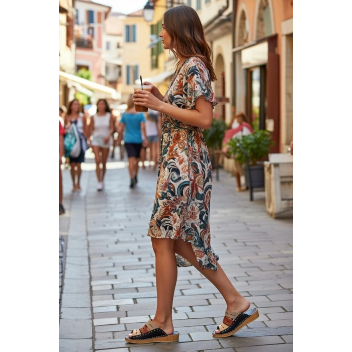Lucia Kadın Hakiki Deri Kahve Lacivert Taba Siyah Kırmızı Renkli Şık Tasarım Konforlu Terlik