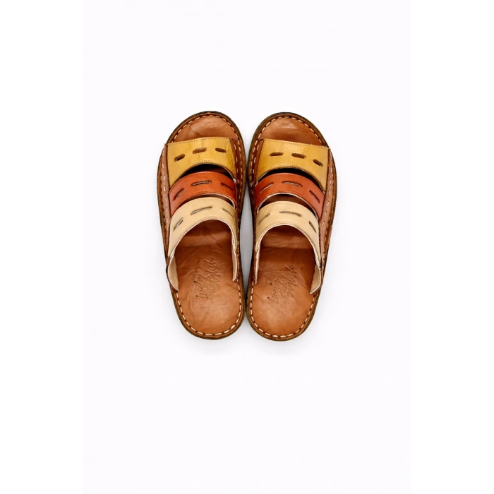 Lucia Kadın Hakiki Deri Kahve Lacivert Taba Siyah Kırmızı Renkli Şık Tasarım Konforlu Terlik