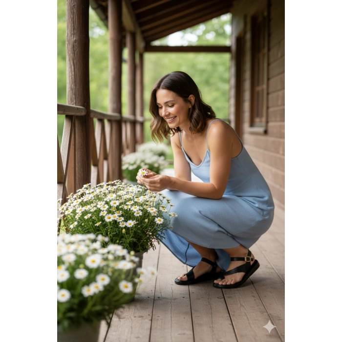 Luna Kadın Siyah Hakiki Deri Parmak Arası Düz Günlük Konforlu Sandalet