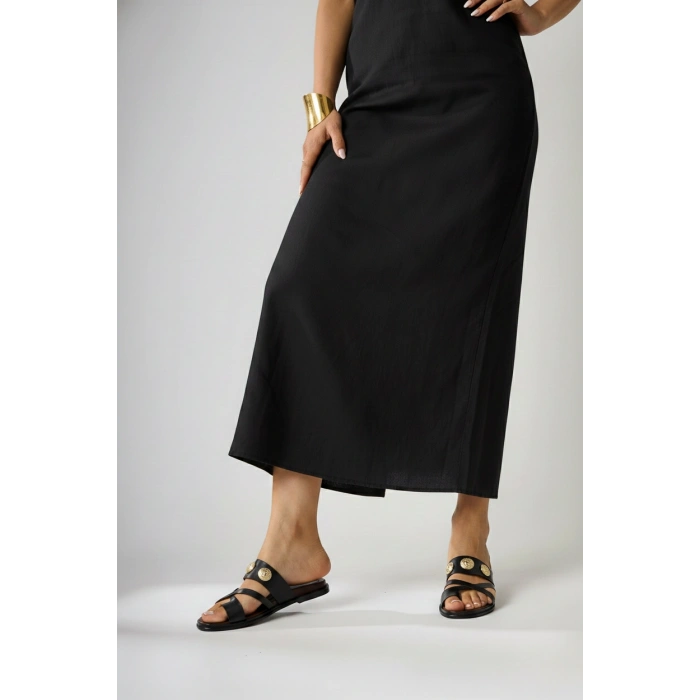 Lali Kadın Siyah Aksesuar Detaylı Rahat Kaymaz Taban Şık Terlik