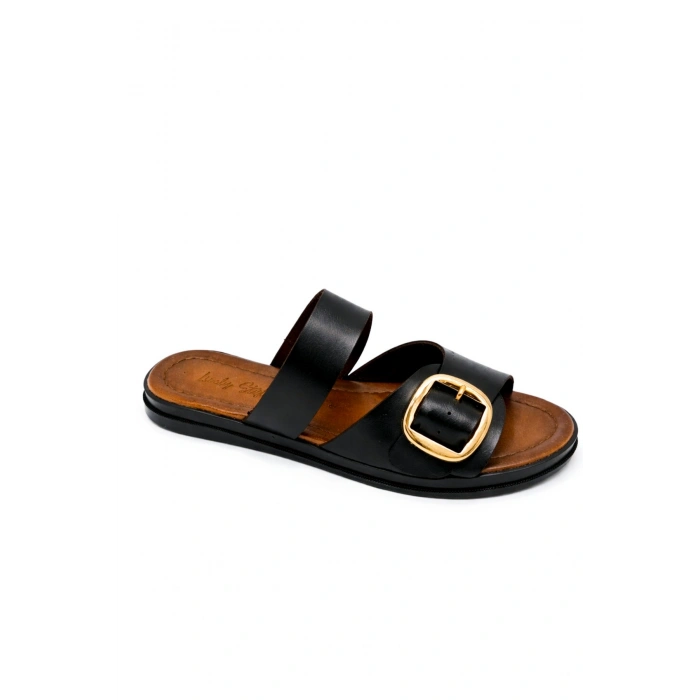 Leda Kadın Toka Detaylı Rahat Kaymaz Taban Şık Terlik