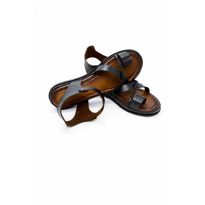 Hemera Örgü Detaylı Düz Rahat Bodrum Tipi Sandalet