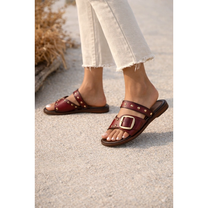 Leda Kadın Trok Detaylı Kaymaz Taban Şık Rahat Terlik