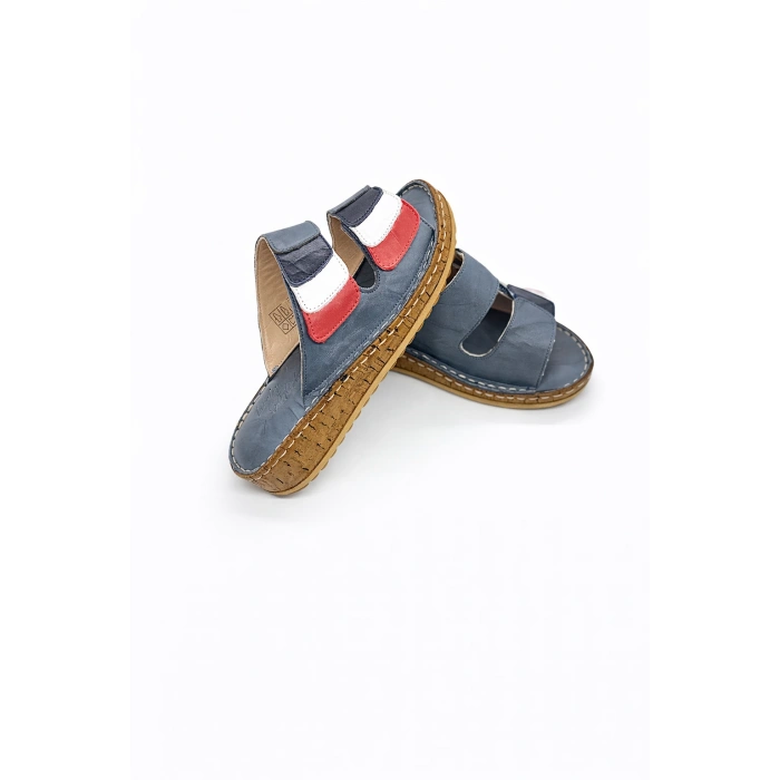 Lily Kadın Hakiki Deri Bohem Tarz Rahat Mantar Taban Renkli Terlik