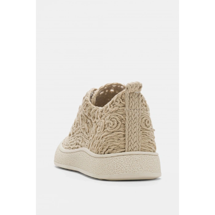 Adara Taba Hasır ve Dantel Örgülü Bağcıklı Rahat Taban Günlük Ayakkabı