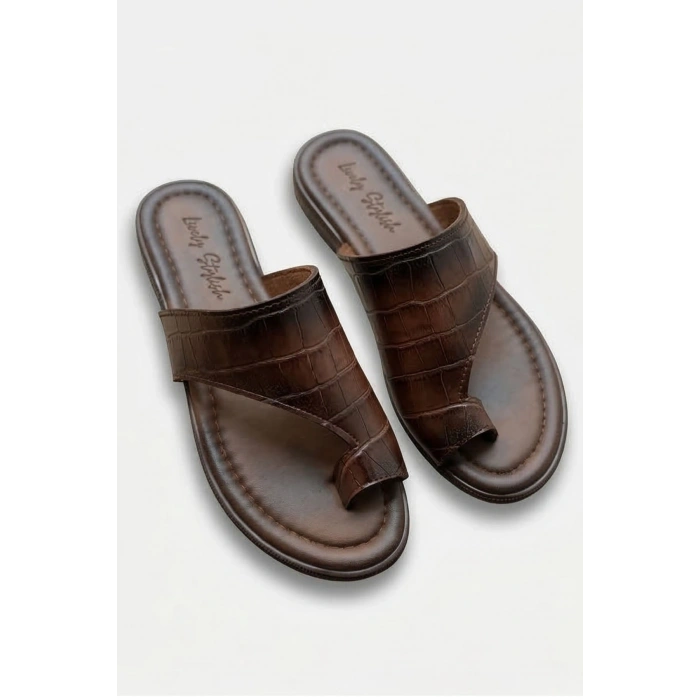 Angela Krokodil Desenli Parmak Arası Terlik