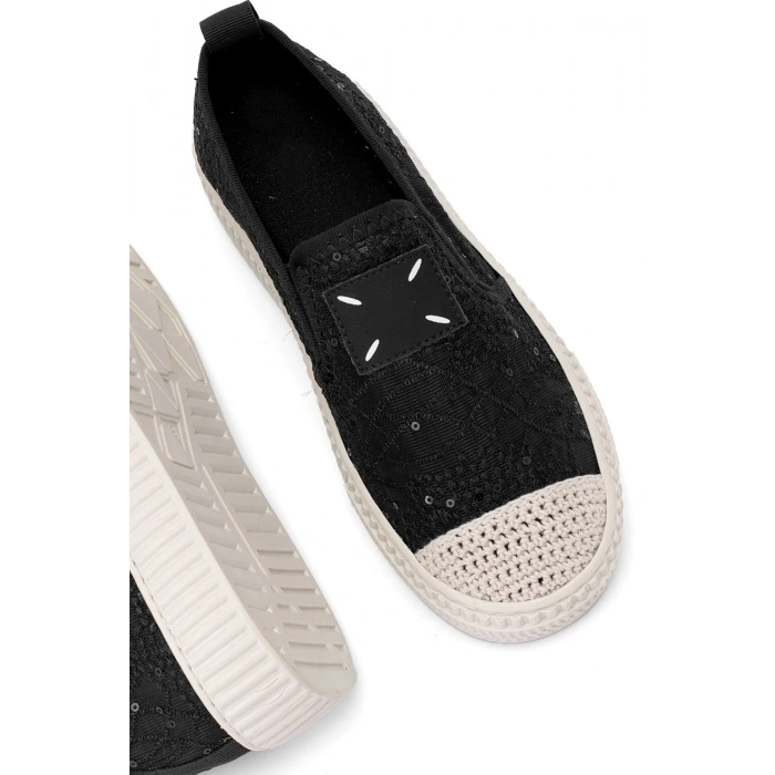 Renda Siyah Dantelli Rahat Taban Günlük Ayakkabı