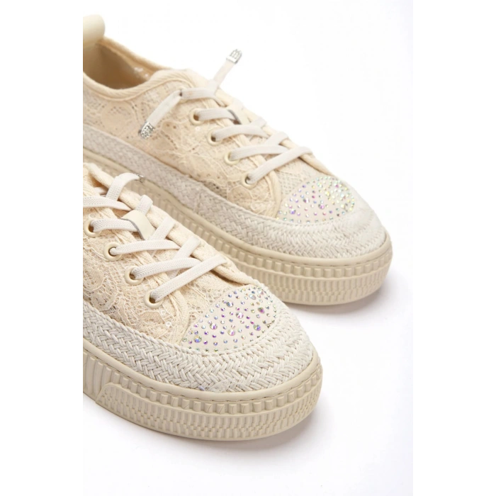 Lacy Ten Dantelli Taşlı Rahat Taban Günlük Ayakkabı