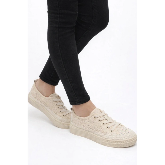 Lacy Ten Dantelli Taşlı Rahat Taban Günlük Ayakkabı