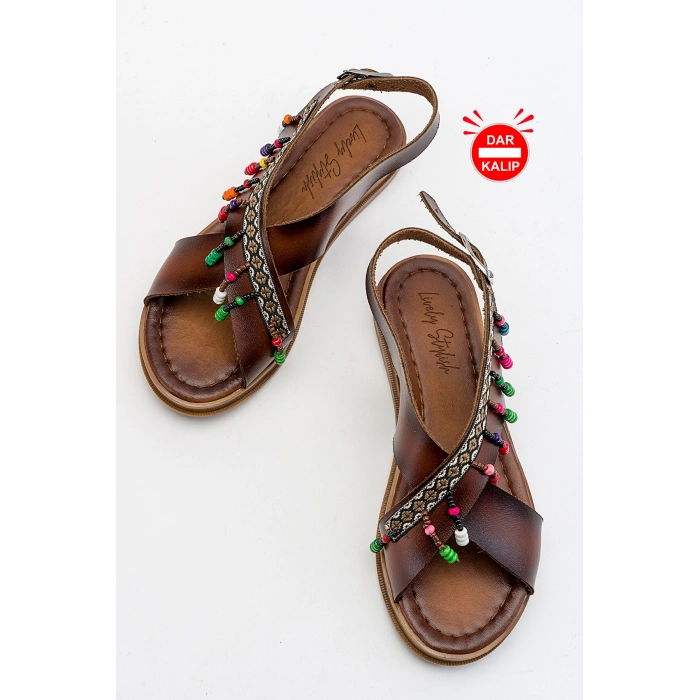 Saver Düz Çapraz Bant Bodrum Sandalet