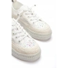 Lacy Beyaz Dantelli Taşlı Rahat Taban Günlük Ayakkabı