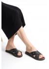 Mia Deri Çapraz Troklu Terlik