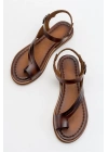 Teta Deri Parmak Arası Bodrum Sandalet
