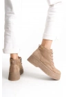 Verona Kadın Kalın Tabanlı Rahat Bağcıklı Ve Yandan Fermuarlı Süet Bot