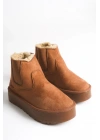 Reneta İçi Kürklü Kalın Taban Yandan Lastikli Rahat Kadın Bot