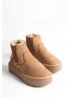 Reneta İçi Kürklü Kalın Taban Yandan Lastikli Rahat Kadın Bot
