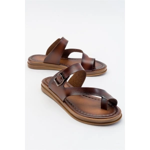 Simya Deri Detaylı Rahat Terlik