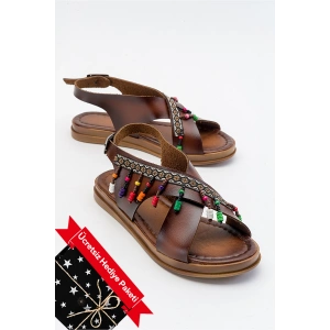 Saver Düz Çapraz Bant Bodrum Sandalet