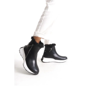 Yukon Kadın Kar Botu Fermuarlı Esnek Taban Içi Tüylü