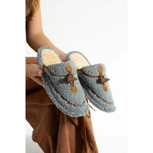 Nelly Düğmeli Detaylı Havlu Kadın Ev Terliği