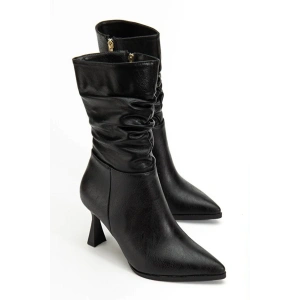 Marta Sivri Burun Körüklü Yandan Fermuarlı Kadeh Topuklu